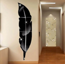 3D Black Acrylic Leaf Mirror