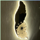 Feather Style Premium Acrylic Walls Clock with Ambient Neon Light